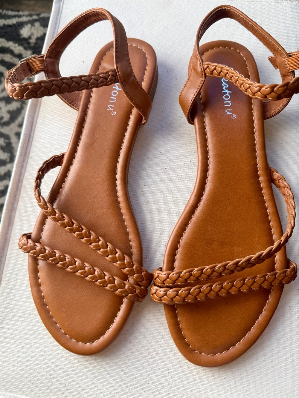 NWT Women’s Braided Strap Sandals - Tan